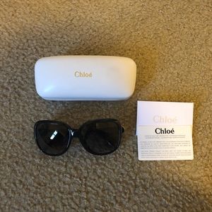 AUTH $40 Chloe Oversized Sunglasses in Black/Brown
